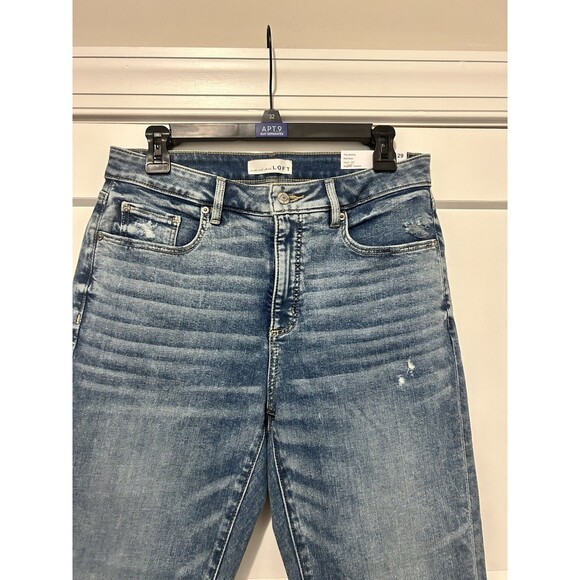 New LOFT Jeans Size 8 Womens Blue Stretch Jeans Ladies Mid Rise Curvy Skinny - Picture 2 of 9